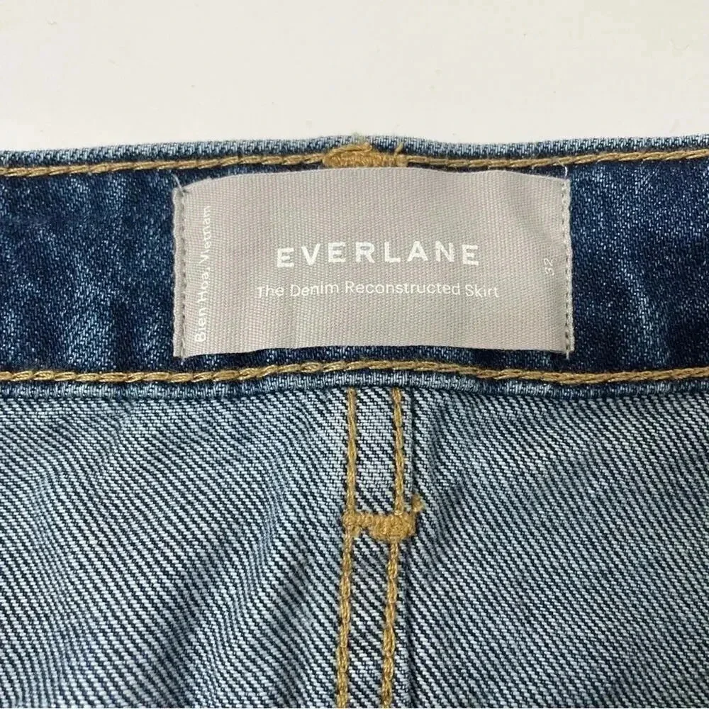 Everlane Reconstructed Denim Mini Skirt Size 32